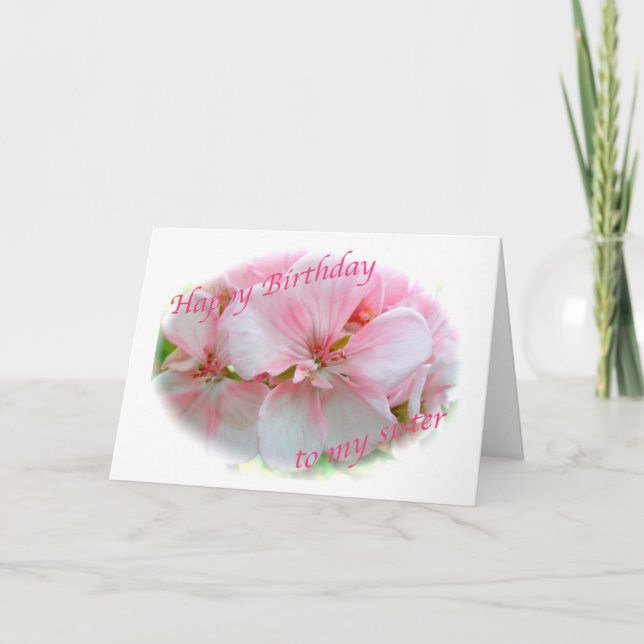 Pink Azalea Sister Birthday Card (Front)
