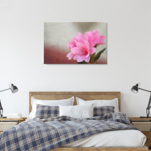 Pink Azalea Textured Canvas Print