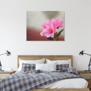 Pink Azalea Textured Canvas Print