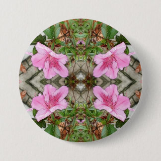 Pink Azaleas 1E kaleidoscope 3 7.5 Cm Round Badge