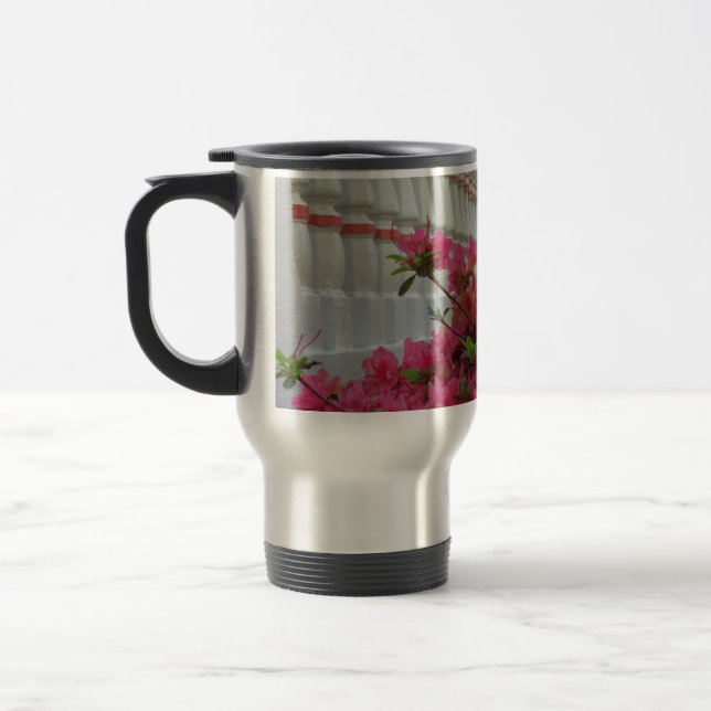 Pink Azaleas - Martha's Vineyard Travel Mug (Left)