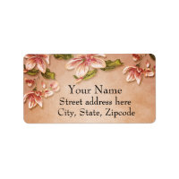 Pink Azaleas Vintage Floral on Whiskey