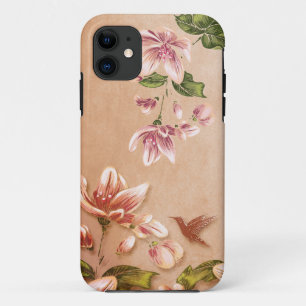 Pink Azaleas Vintage Floral on Whiskey Wedding Case-Mate iPhone Case