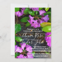Pink azaleas wedding invitation