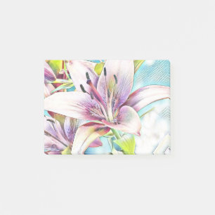 Pink Azeea Flower Drawing Post-it Notes