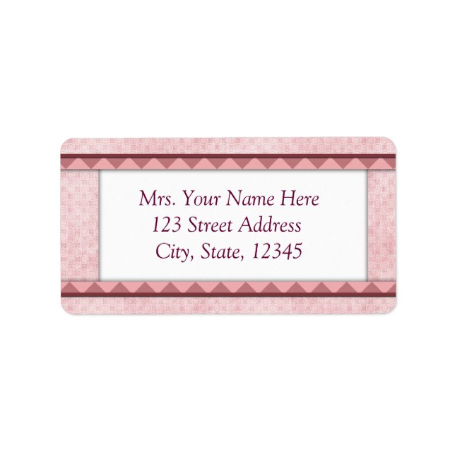 Pink Baby Address Lables Label (Front)