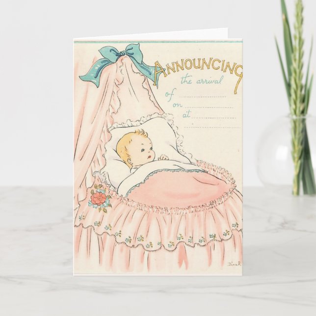 Pink Baby Announcement (Front)