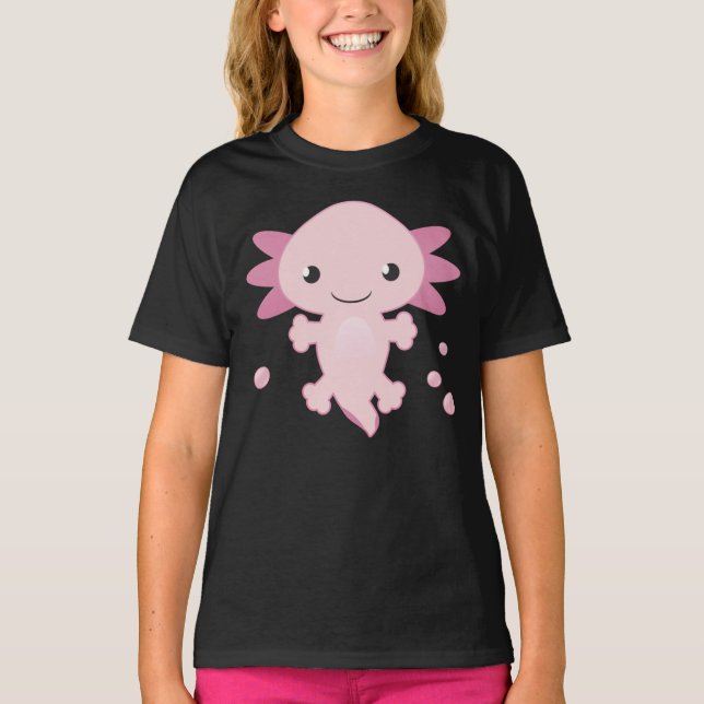 Pink Baby Axolotl Youth Shirt for Girls (Front)