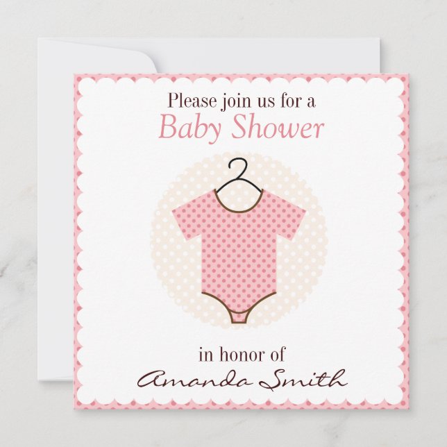 Pink Baby Baby Shower Invitations (Front)