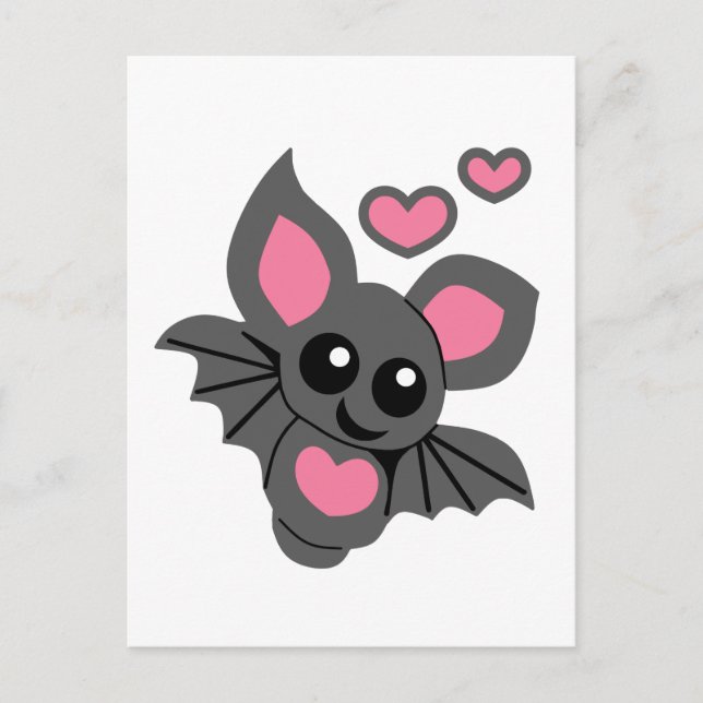 Pink Baby Bat Postcard (Front)