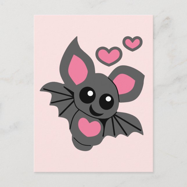 Pink Baby Bat Postcard (Front)