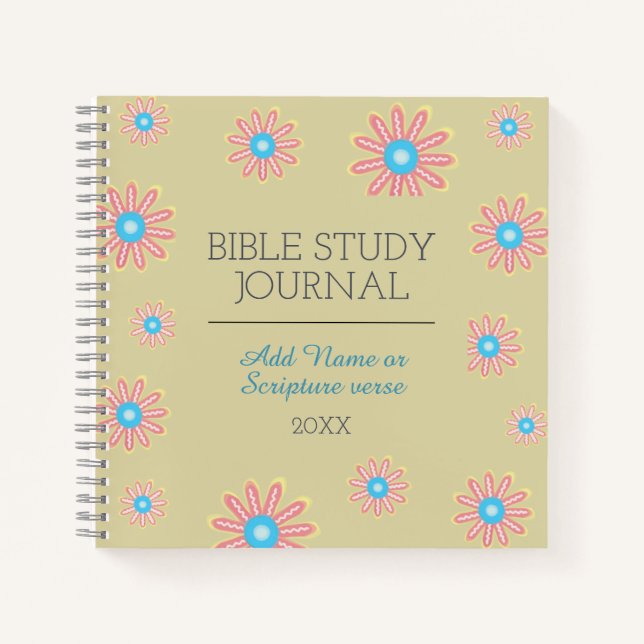 Pink Baby Blue Daisies Bible Study Journal (Front)