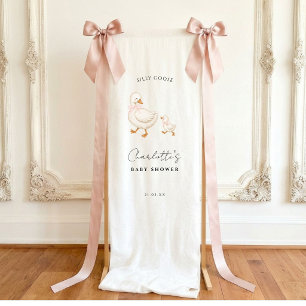 Pink Baby bow Silly Goose Baby shower Welcome Sign