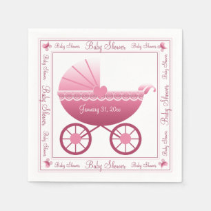 Pink Baby Carriage Napkin