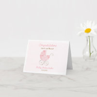 Pink Baby Carriage New Baby Girl Congratulations
