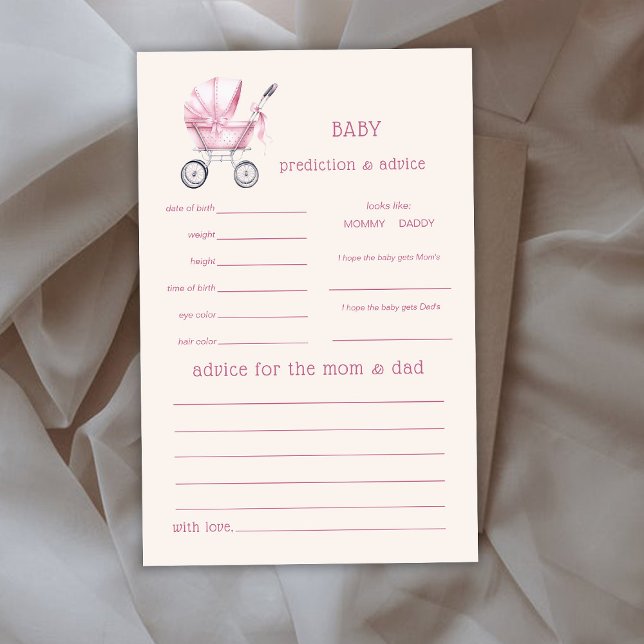 Pink Baby Carriage Prediction and Advice Game Card (Creator Uploaded)