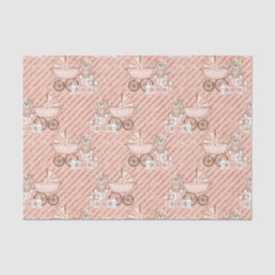 Pink Baby Carriages Tissue Paper