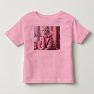 Pink Baby Cat Toddler Fine Jersey T-Shirt" T-Shirt