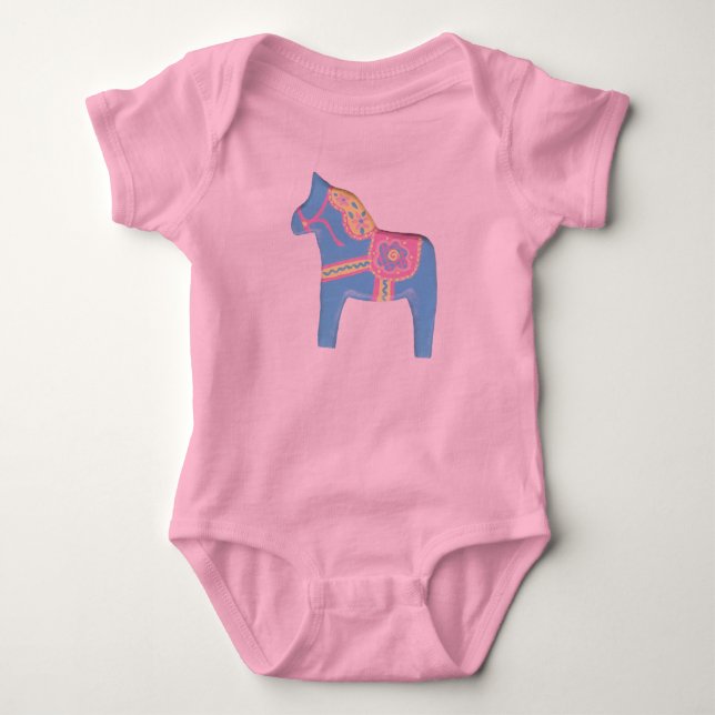Pink Baby Dala Bodysuit (Front)
