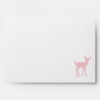Pink Baby Deer and Burlap Envelopes
