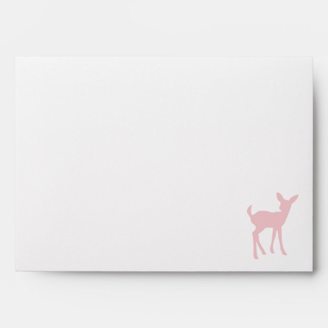 Pink Baby Deer with Chevron Lined Envelopes (Front)