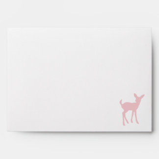 Pink Baby Deer with Chevron Lined Envelopes