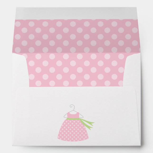 Pink Baby Dress Baby Shower Envelopes (Back (Bottom))