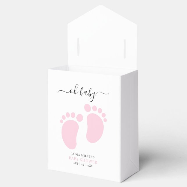Pink Baby Feet Baby Shower Party, Girl Baby Shower Favour Box (Opened)