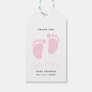Pink Baby Feet Baby Shower Party, Girl Baby Shower Gift Tags
