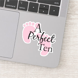 Pink Baby Foot Prints Die Cut Sticker Decal
