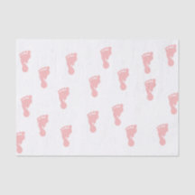 Pink Baby Footprints 10lb Tissue Paper