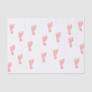 Pink Baby Footprints 10lb Tissue Paper