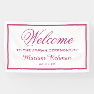 Pink Baby Girl Aqiqah Banner
