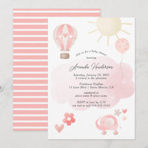Pink Baby Girl Baby Shower Invitation
