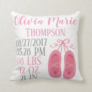 Pink Baby Girl Ballerina Shoes Ballet Dancer Birth Cushion
