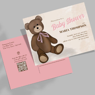 Pink Baby Girl Cute Shower Invitations
