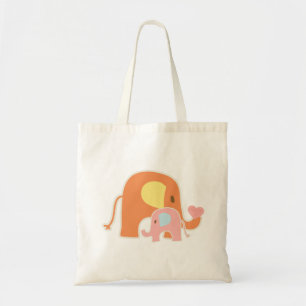 Pink Baby Girl Elephant Tote Bag