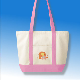 Pink Baby Girl Elephant Tote Bag
