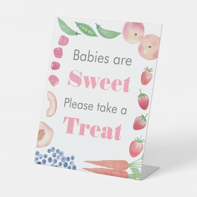 Pink Baby Girl Farmer's Market Favour Table Sign (Front)