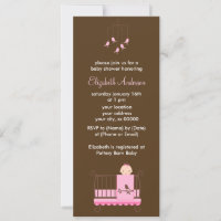 Pink Baby Girl in Crib Girl Baby Shower