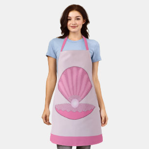 Pink Baby Girl Oyster shell and Pearl Apron