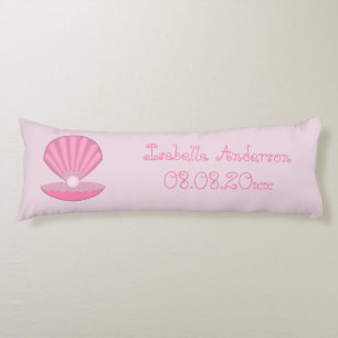 Pink Baby Girl Oyster shell and Pearl Custom Body Cushion