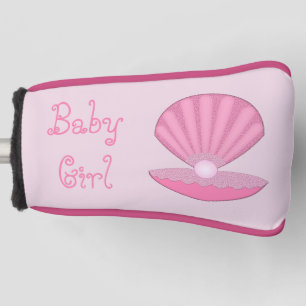 Pink Baby Girl Oyster shell and Pearl Custom Golf Head Cover