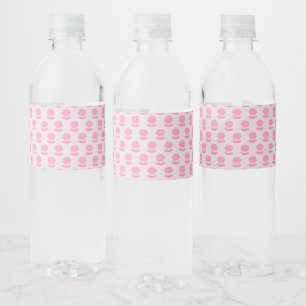 Pink Baby Girl Oyster shell and Pearl Patterned Water Bottle Label