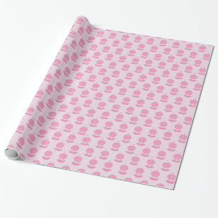 Pink Baby Girl Oyster shell and Pearl Patterned Wrapping Paper