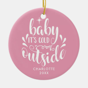 Pink Baby Girl Photo Baby's First Christmas Ceramic Tree Decoration