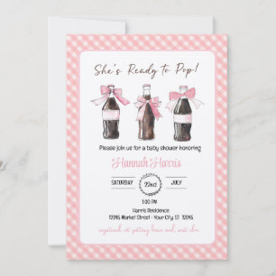 Pink Baby Girl Soda Ready to POP Baby Shower  Invitation