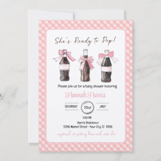 Pink Baby Girl Soda Ready to POP Baby Shower  Invitation