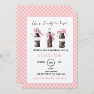Pink Baby Girl Soda Ready to POP Baby Shower  Invitation
