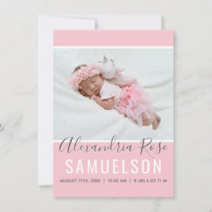 Pink Baby Girl Thank You Baby Shower PHOTO Card